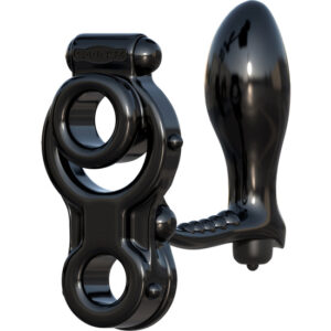 Ironman anillo para el pene con plug negro