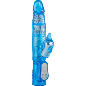 Vibrador con estimulador de clitoris azul